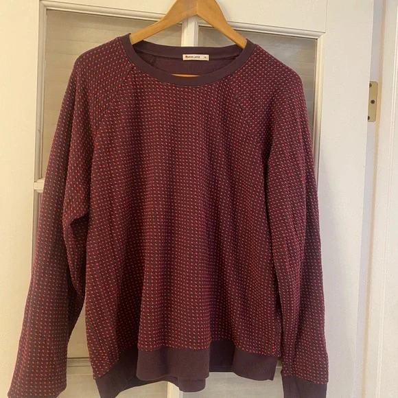 Marine Layer Burgundy Crewneck Sweater with Dot Pattern - Picture 4 of 6